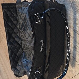 Pet Life Quilted Black Tote Bag
